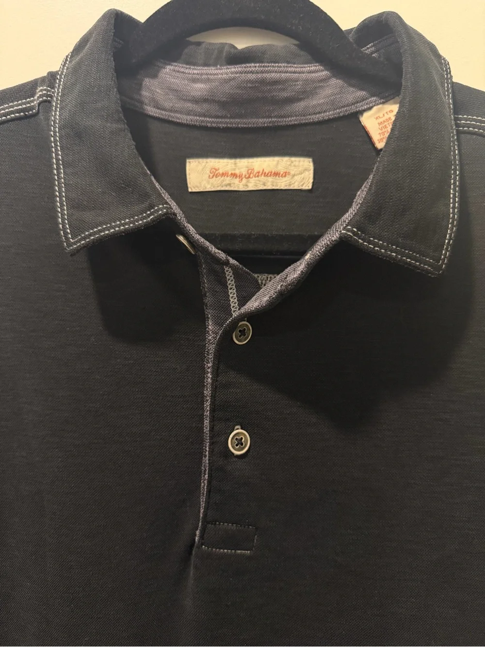 Tommy Bahama Washed Black Short-Sleeve Polo